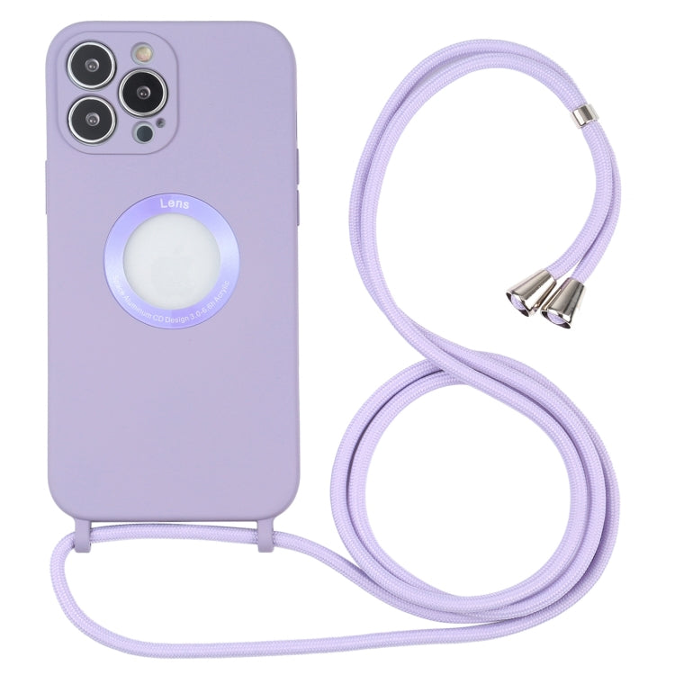 For iPhone 13 Pro Acrylic Hollow Out Phone Case with Lanyard