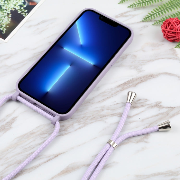 For iPhone 13 Pro Acrylic Hollow Out Phone Case with Lanyard