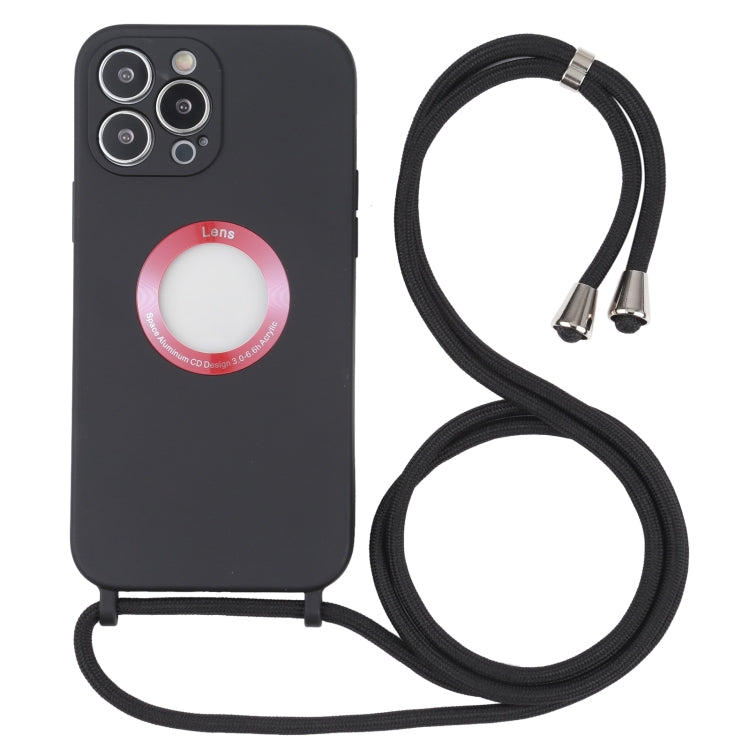 For iPhone 13 Pro Acrylic Hollow Out Phone Case with Lanyard