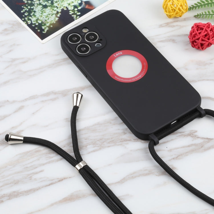 For iPhone 13 Pro Acrylic Hollow Out Phone Case with Lanyard