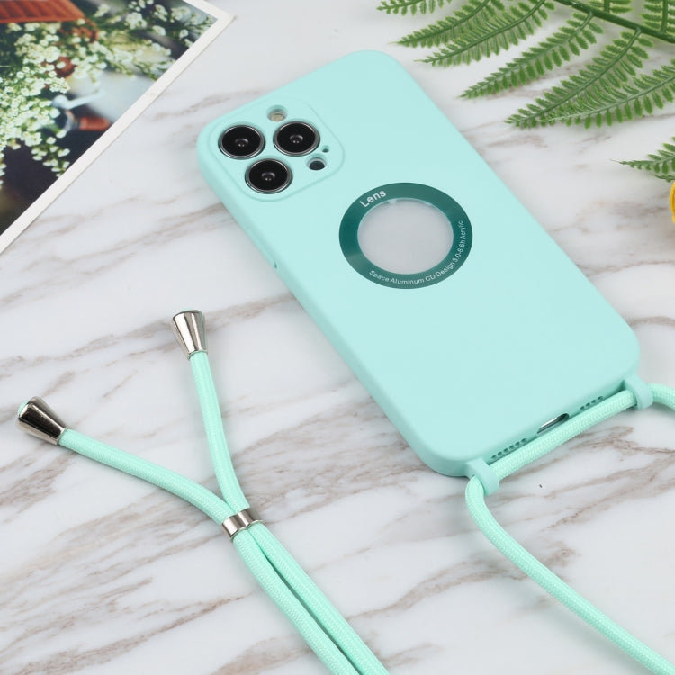 For iPhone 13 Pro Acrylic Hollow Out Phone Case with Lanyard