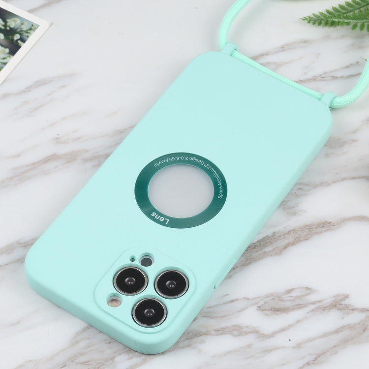 For iPhone 13 Pro Acrylic Hollow Out Phone Case with Lanyard