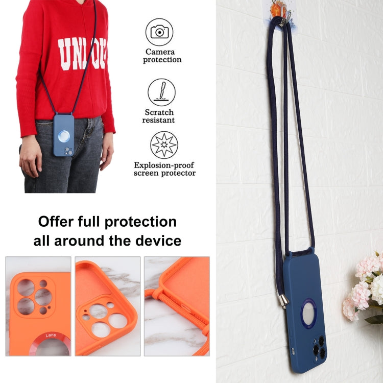 For iPhone 13 Pro Acrylic Hollow Out Phone Case with Lanyard