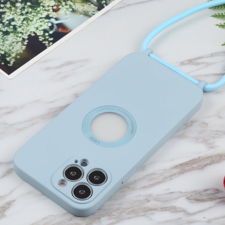 For iPhone 13 Pro Acrylic Hollow Out Phone Case with Lanyard