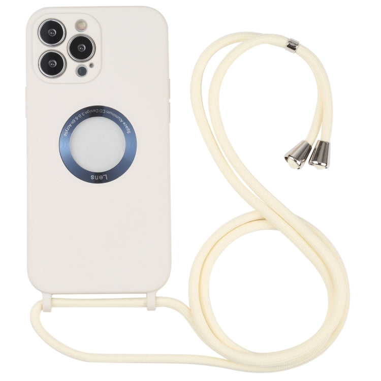 For iPhone 13 Pro Acrylic Hollow Out Phone Case with Lanyard