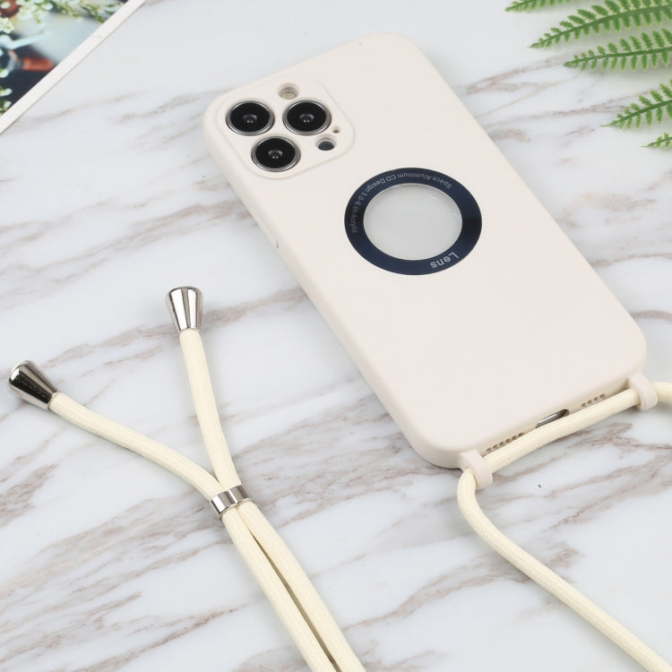 For iPhone 13 Pro Acrylic Hollow Out Phone Case with Lanyard