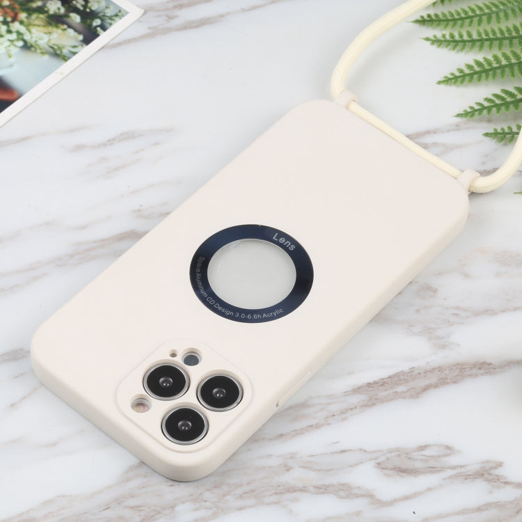 For iPhone 13 Pro Acrylic Hollow Out Phone Case with Lanyard