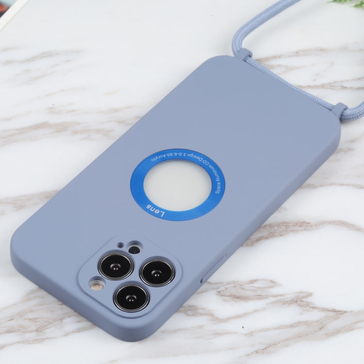 For iPhone 13 Pro Max Acrylic Hollow Out Phone Case with Lanyard