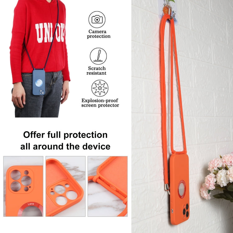 For iPhone 13 Pro Max Acrylic Hollow Out Phone Case with Lanyard