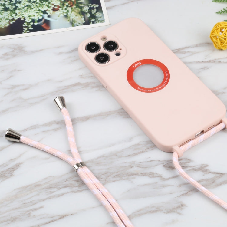 For iPhone 13 Pro Max Acrylic Hollow Out Phone Case with Lanyard