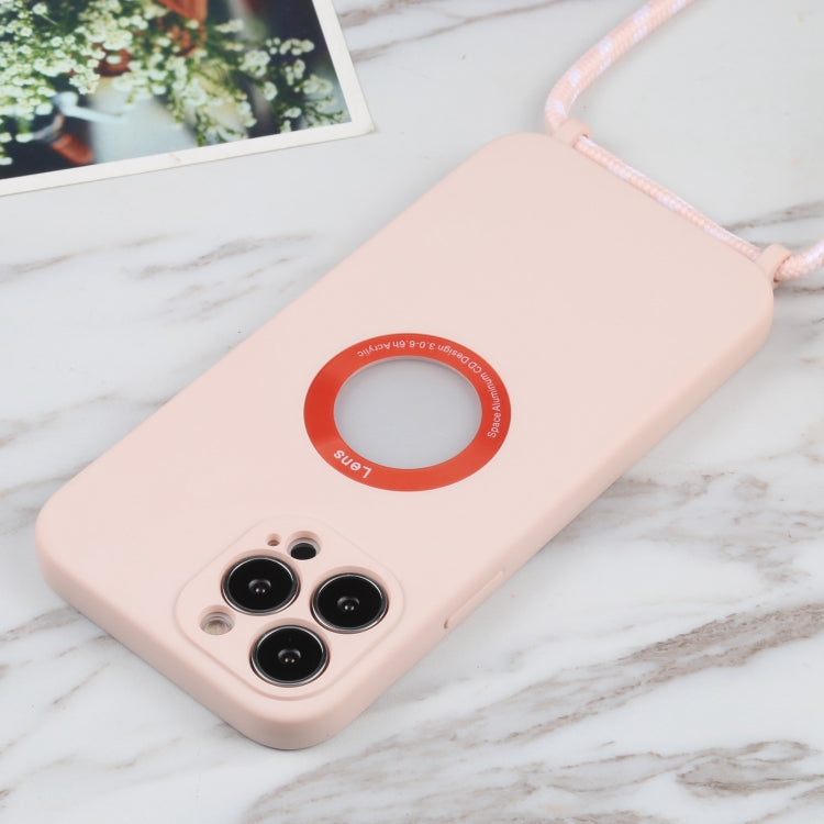 For iPhone 13 Pro Max Acrylic Hollow Out Phone Case with Lanyard