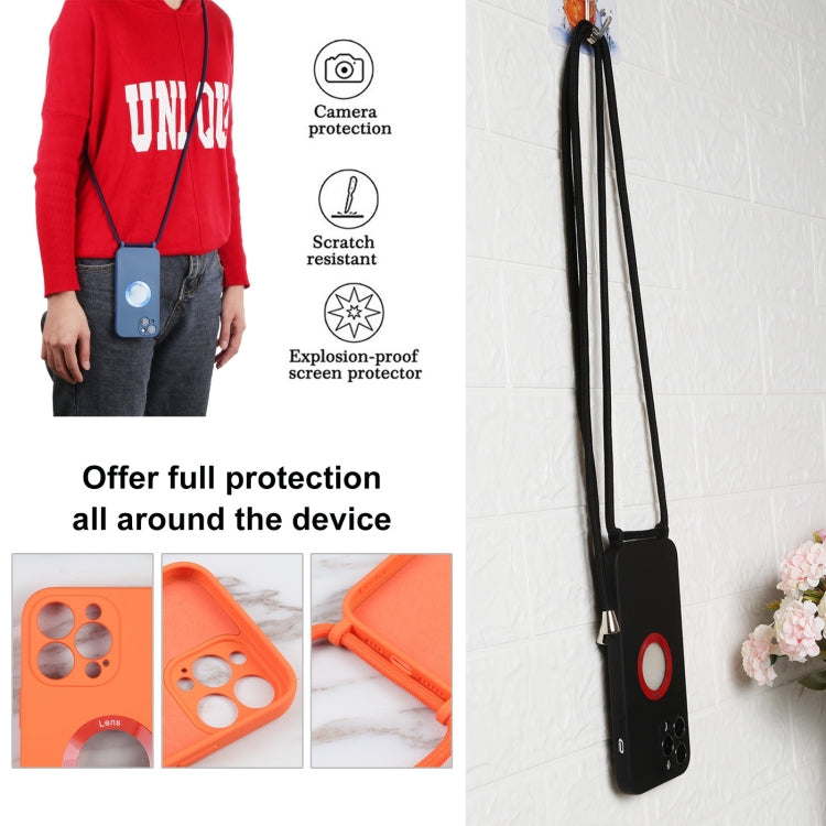 For iPhone 13 Pro Max Acrylic Hollow Out Phone Case with Lanyard