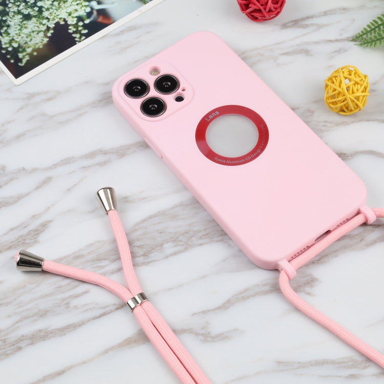 For iPhone 13 Pro Max Acrylic Hollow Out Phone Case with Lanyard