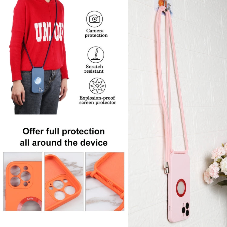 For iPhone 13 Pro Max Acrylic Hollow Out Phone Case with Lanyard