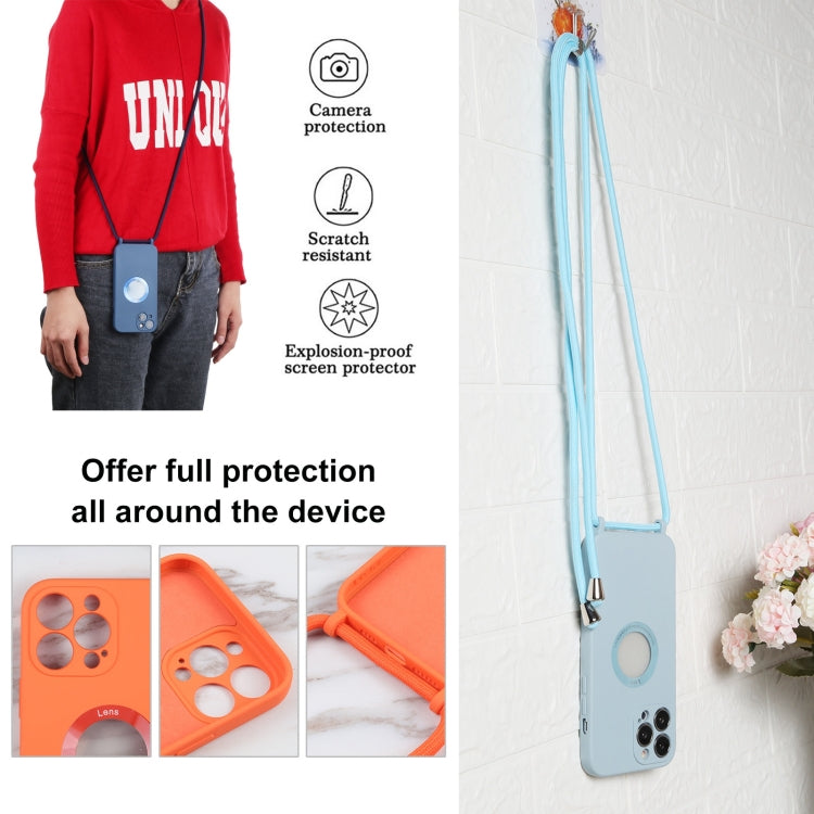 For iPhone 13 Pro Max Acrylic Hollow Out Phone Case with Lanyard