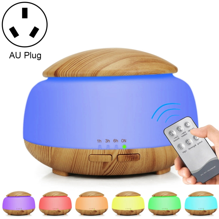 Wood Grain Humidifier Air Purifier Ultrasonic Atomization Household Aromatherapy Machine with Colorful LED Light Automatic Alcohol Sprayer, Plug Specification:AU Plug
