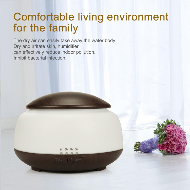 Wood Grain Humidifier Air Purifier Ultrasonic Atomization Household Aromatherapy Machine with Colorful LED Light Automatic Alcohol Sprayer, Plug Specification:AU Plug