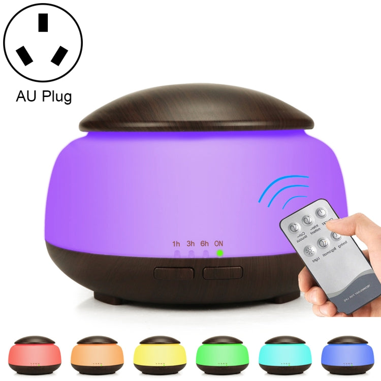 Wood Grain Humidifier Air Purifier Ultrasonic Atomization Household Aromatherapy Machine with Colorful LED Light Automatic Alcohol Sprayer, Plug Specification:AU Plug