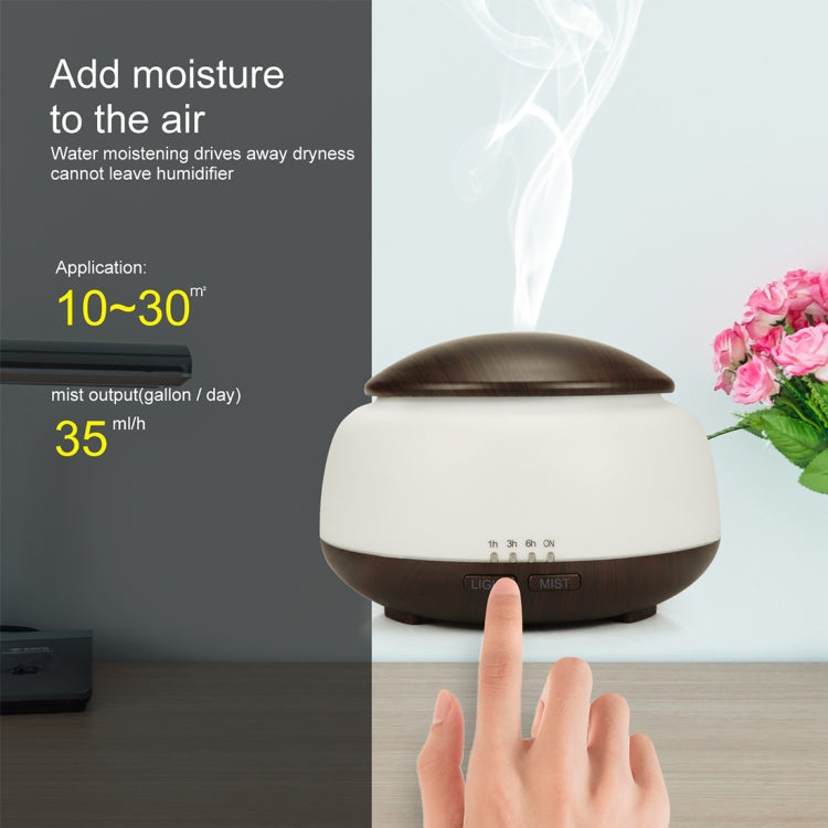 Wood Grain Humidifier Air Purifier Ultrasonic Atomization Household Aromatherapy Machine with Colorful LED Light Automatic Alcohol Sprayer, Plug Specification:US Plug