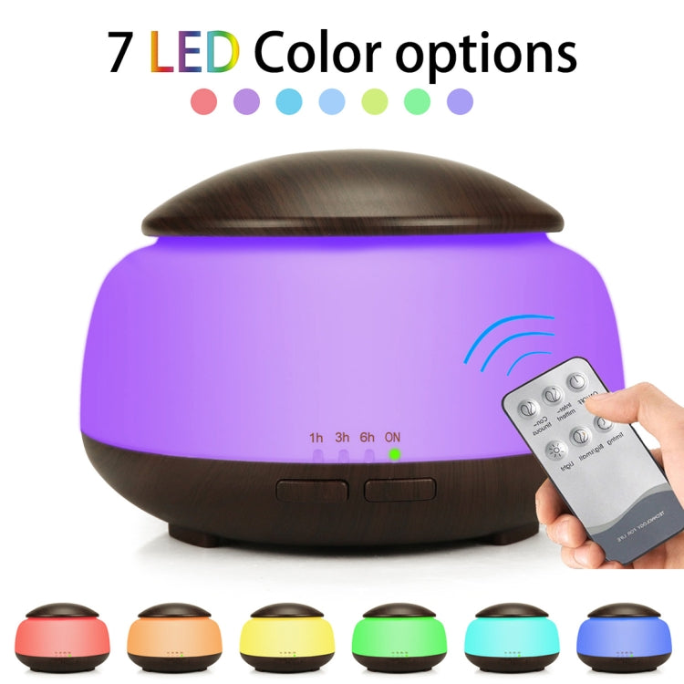 Wood Grain Humidifier Air Purifier Ultrasonic Atomization Household Aromatherapy Machine with Colorful LED Light Automatic Alcohol Sprayer, Plug Specification:US Plug