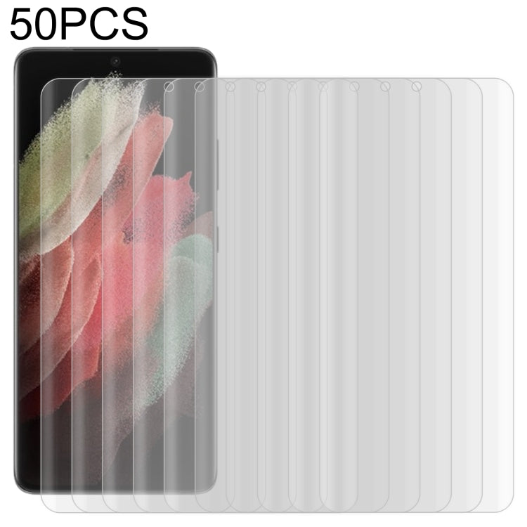 For Samsung Galaxy S22 Ultra 5G 50pcs 3D Curved Silk-screen PET Full Coverage Protective Film(Transparent)