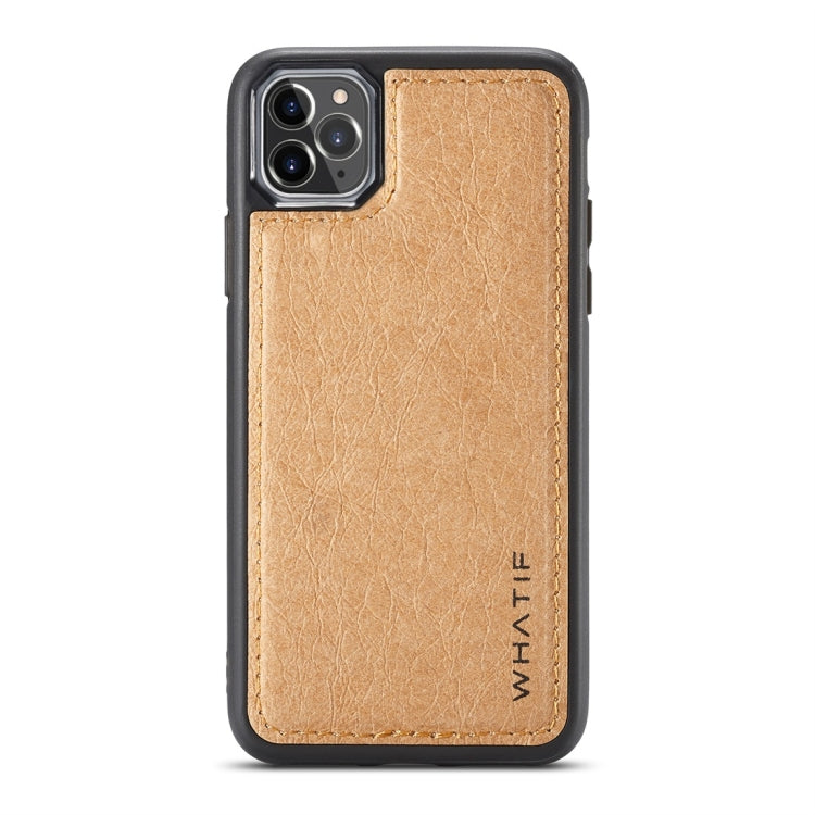 For iPhone 11 Pro WHATIF Kraft Paper TPU + PC Full Coverage Protective Case