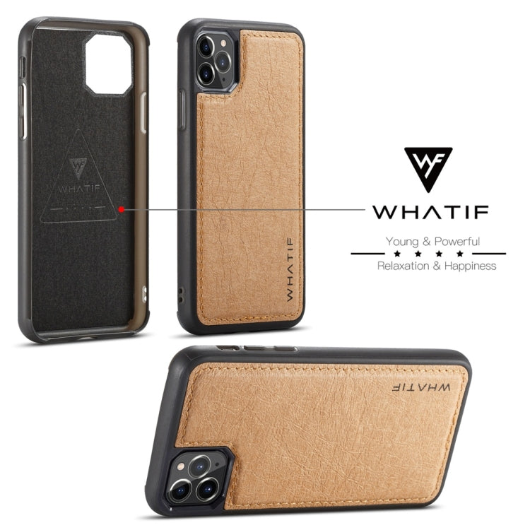 For iPhone 11 Pro WHATIF Kraft Paper TPU + PC Full Coverage Protective Case