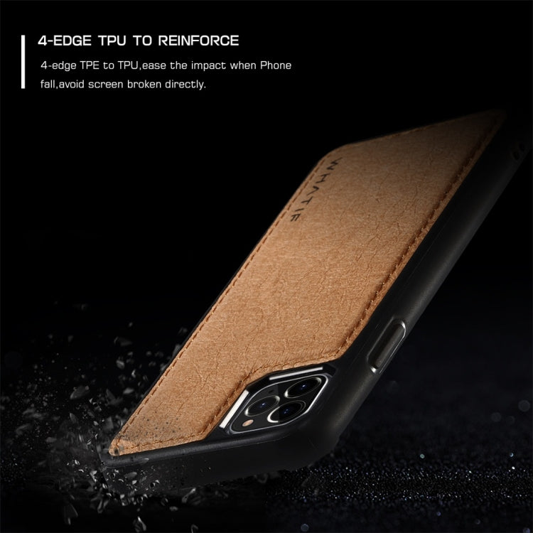 For iPhone 11 Pro Max WHATIF Kraft Paper TPU + PC Full Coverage Protective Case