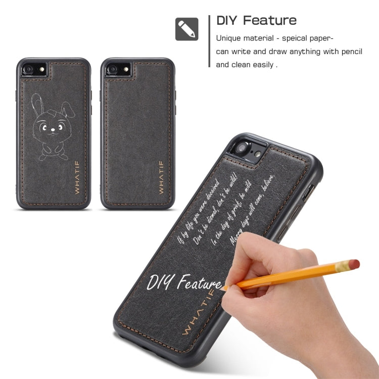 For iPhone 7 / 8 WHATIF Kraft Paper TPU + PC Full Coverage Protective Case