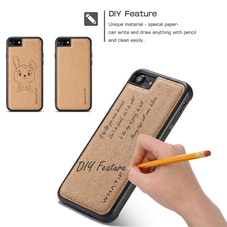 For iPhone 7 / 8 WHATIF Kraft Paper TPU + PC Full Coverage Protective Case