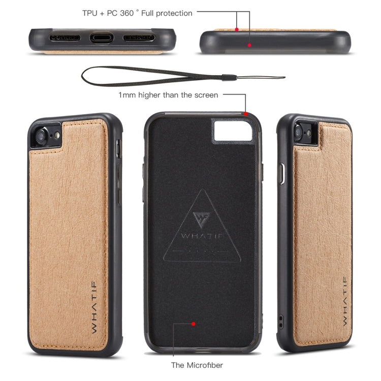 For iPhone 7 / 8 WHATIF Kraft Paper TPU + PC Full Coverage Protective Case