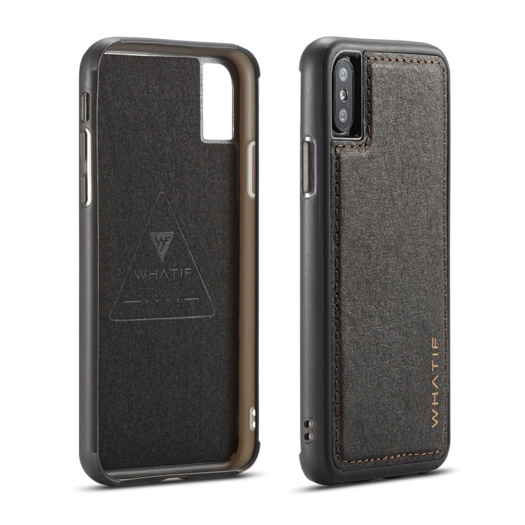 For iPhone X / XS WHATIF Kraft Paper TPU + PC Full Coverage Protective Case