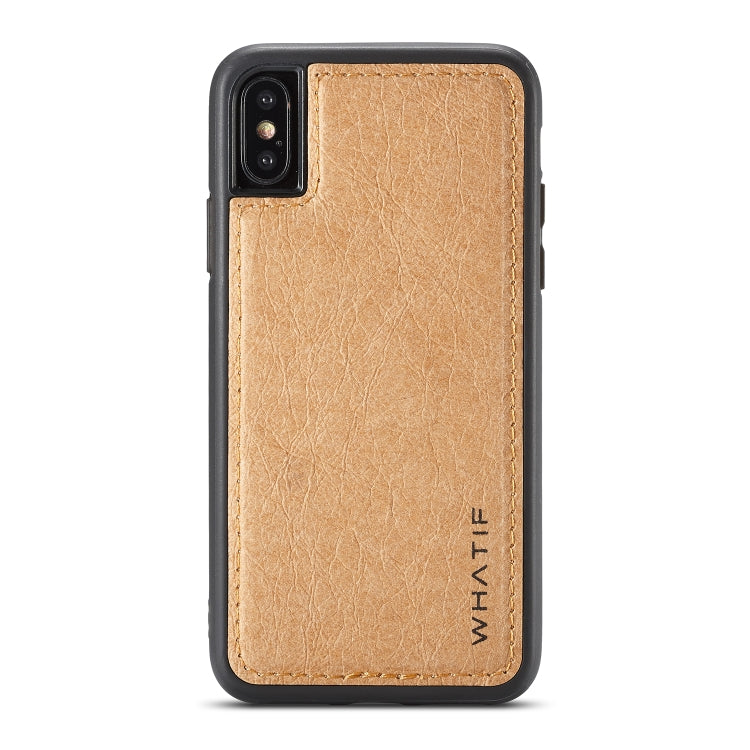 For iPhone X / XS WHATIF Kraft Paper TPU + PC Full Coverage Protective Case