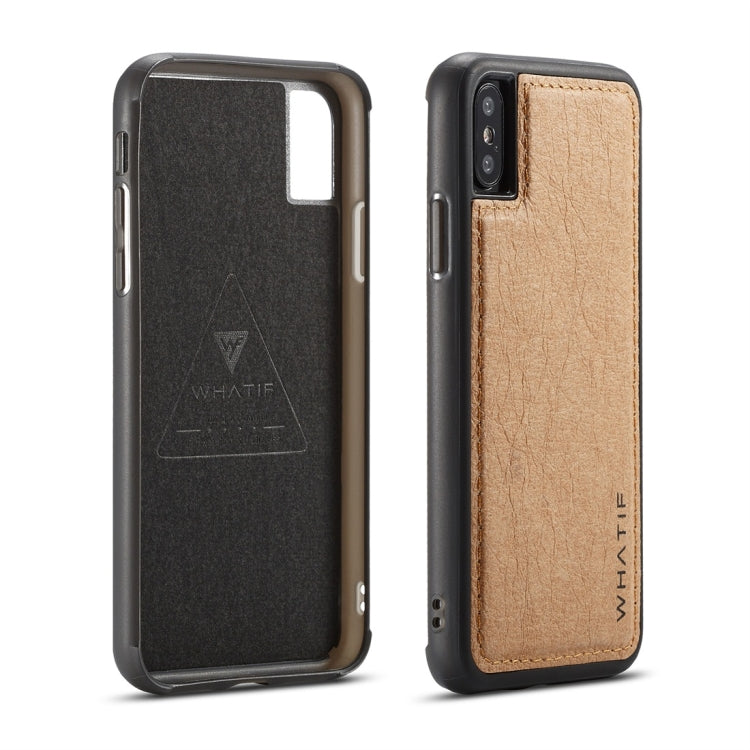 For iPhone X / XS WHATIF Kraft Paper TPU + PC Full Coverage Protective Case