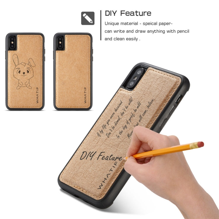 For iPhone X / XS WHATIF Kraft Paper TPU + PC Full Coverage Protective Case