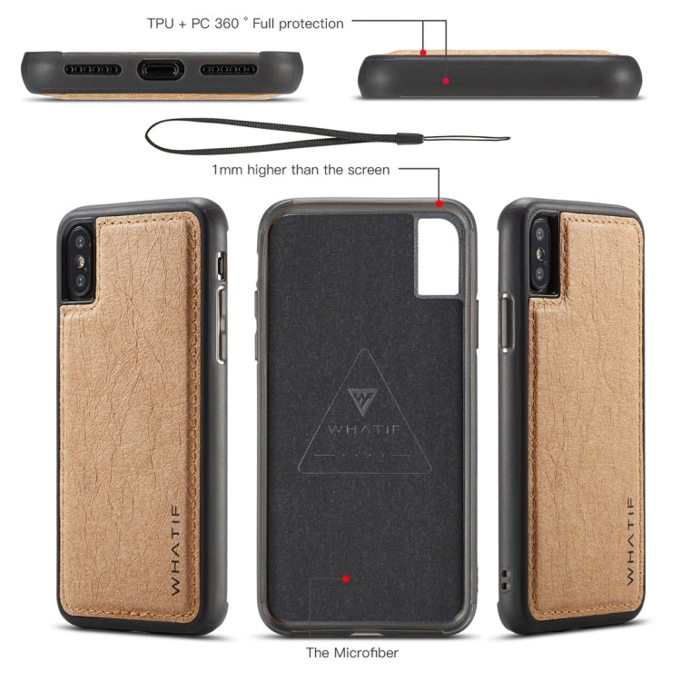 For iPhone X / XS WHATIF Kraft Paper TPU + PC Full Coverage Protective Case