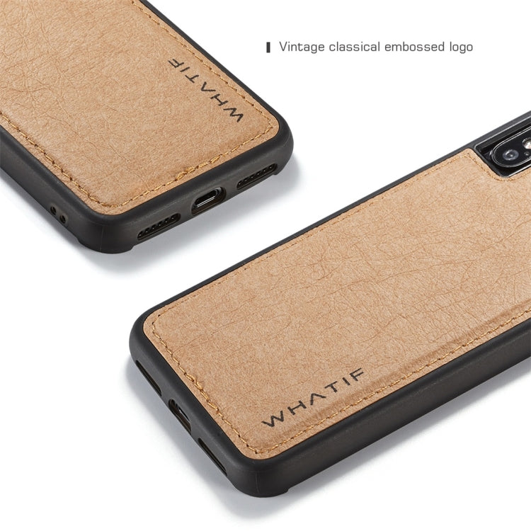 For iPhone X / XS WHATIF Kraft Paper TPU + PC Full Coverage Protective Case