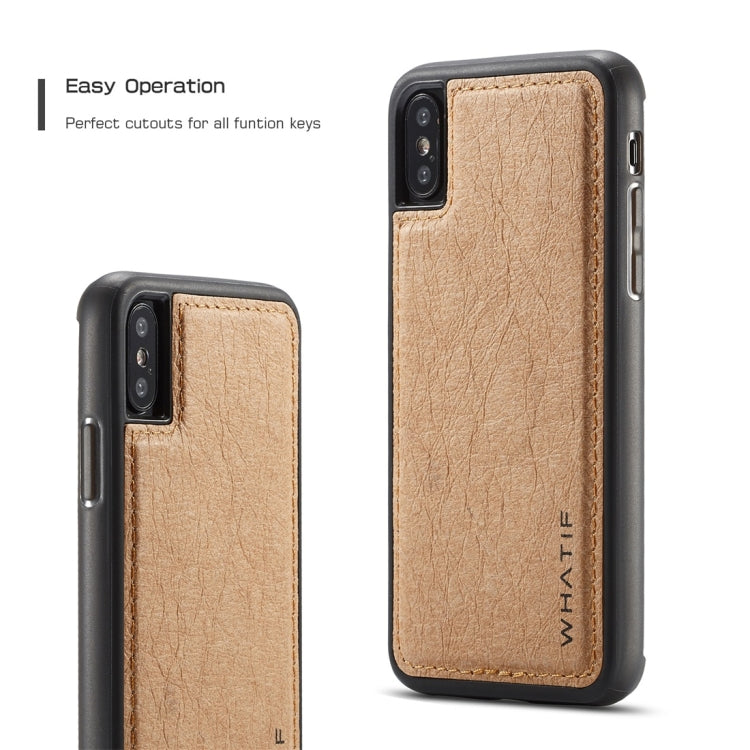 For iPhone X / XS WHATIF Kraft Paper TPU + PC Full Coverage Protective Case