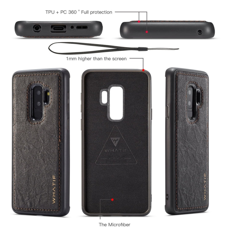 For Galaxy S9+ WHATIF Kraft Paper TPU + PC Full Coverage Protective Case