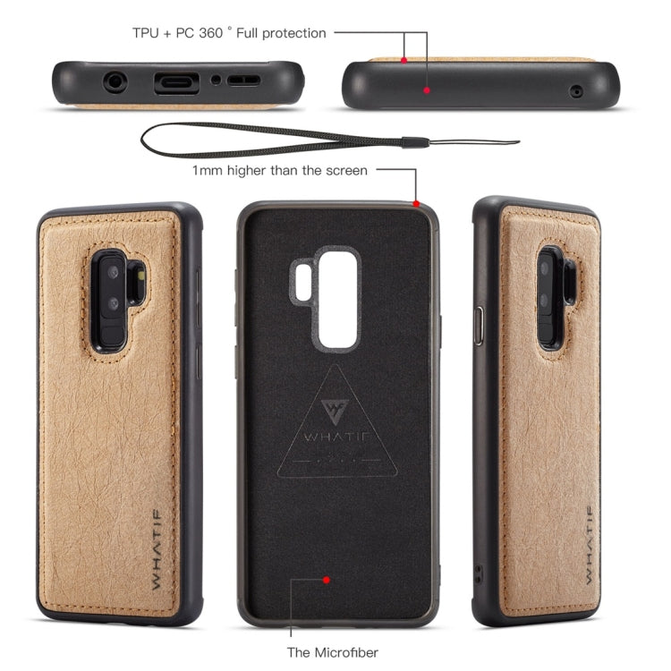 For Galaxy S9+ WHATIF Kraft Paper TPU + PC Full Coverage Protective Case