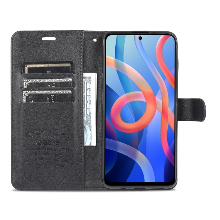 For Xiaomi Redmi Note 11 / Poco M4 Pro 5G AZNS Sheepskin Texture Horizontal Flip Leather Phone Case with Holder & Card Slots & Wallet