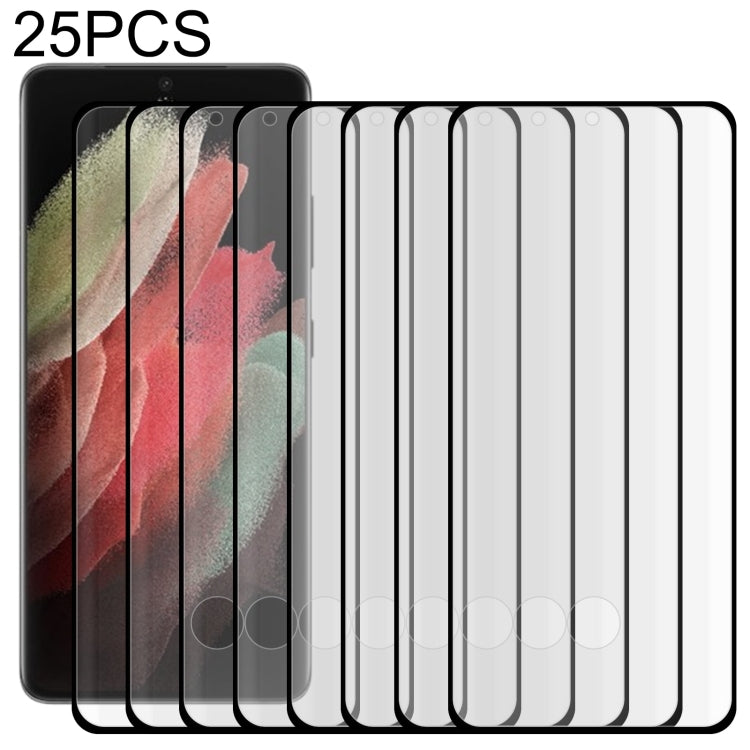 For Samsung Galaxy S22 Ultra 5G 25pcs Full Glue 3D Curved Edge Screen Tempered Glass Film(Black)