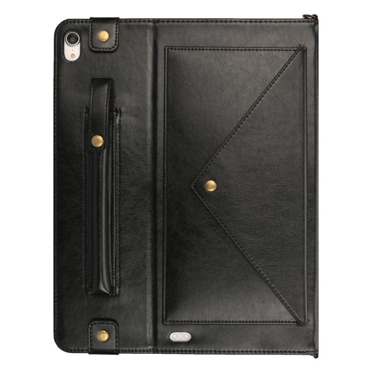For iPad Pro 11 inch (2018) Envelope Horizontal Flip PU Leather Case with Card Slots & Pen Slots & Holder & Wallet & Photo Frame & Shoulder Strap