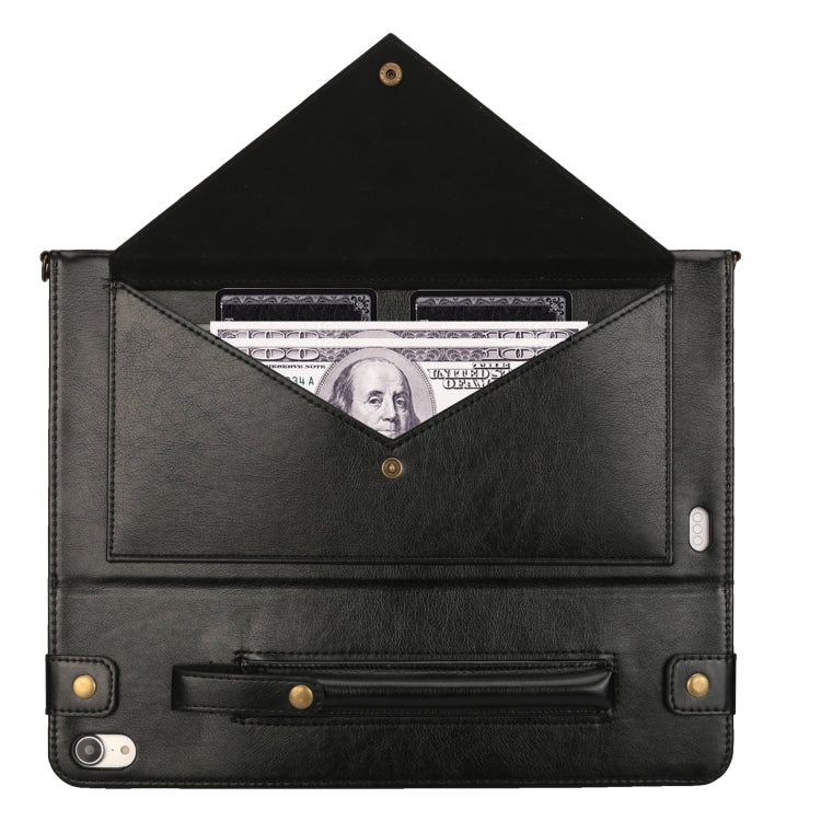 For iPad Pro 11 inch (2018) Envelope Horizontal Flip PU Leather Case with Card Slots & Pen Slots & Holder & Wallet & Photo Frame & Shoulder Strap