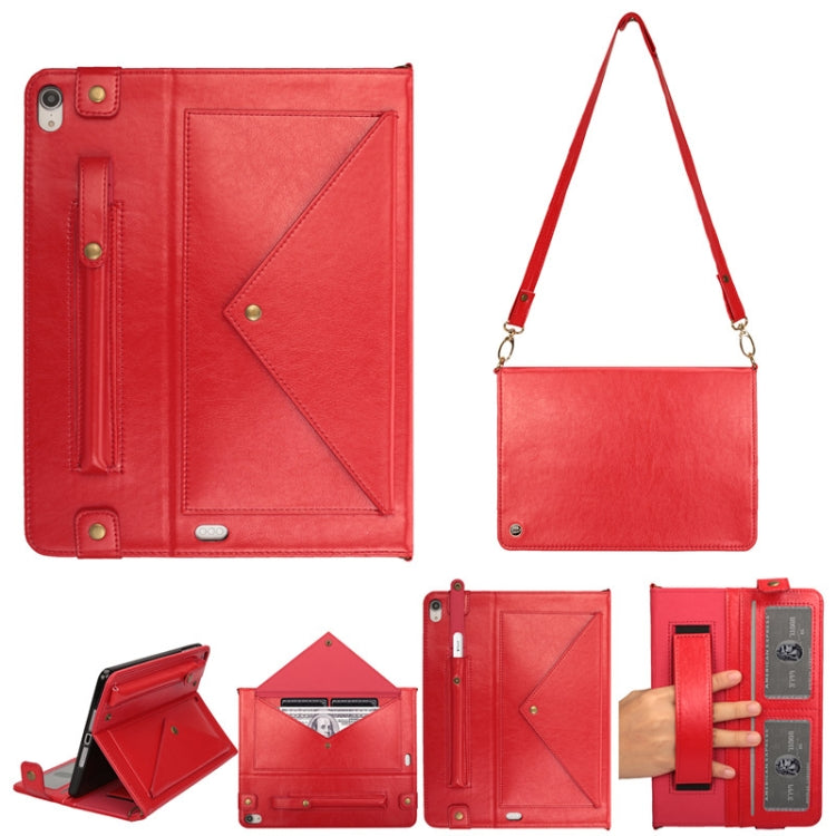 For iPad Pro 11 inch (2018) Envelope Horizontal Flip PU Leather Case with Card Slots & Pen Slots & Holder & Wallet & Photo Frame & Shoulder Strap