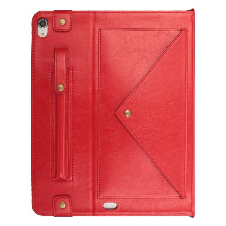 For iPad Pro 11 inch (2018) Envelope Horizontal Flip PU Leather Case with Card Slots & Pen Slots & Holder & Wallet & Photo Frame & Shoulder Strap
