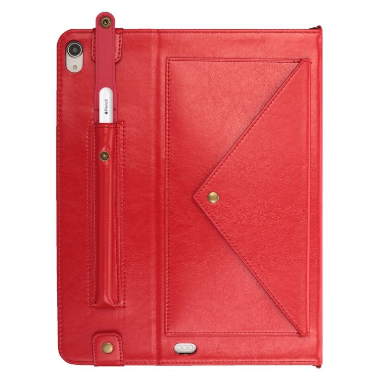 For iPad Pro 11 inch (2018) Envelope Horizontal Flip PU Leather Case with Card Slots & Pen Slots & Holder & Wallet & Photo Frame & Shoulder Strap