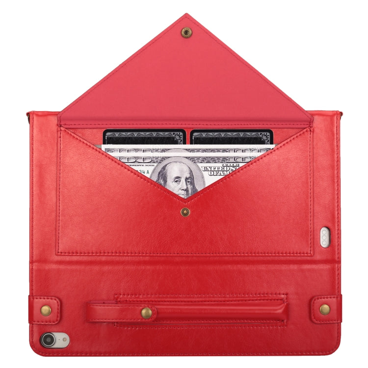 For iPad Pro 11 inch (2018) Envelope Horizontal Flip PU Leather Case with Card Slots & Pen Slots & Holder & Wallet & Photo Frame & Shoulder Strap