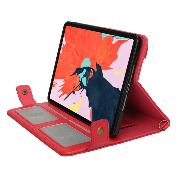 For iPad Pro 11 inch (2018) Envelope Horizontal Flip PU Leather Case with Card Slots & Pen Slots & Holder & Wallet & Photo Frame & Shoulder Strap