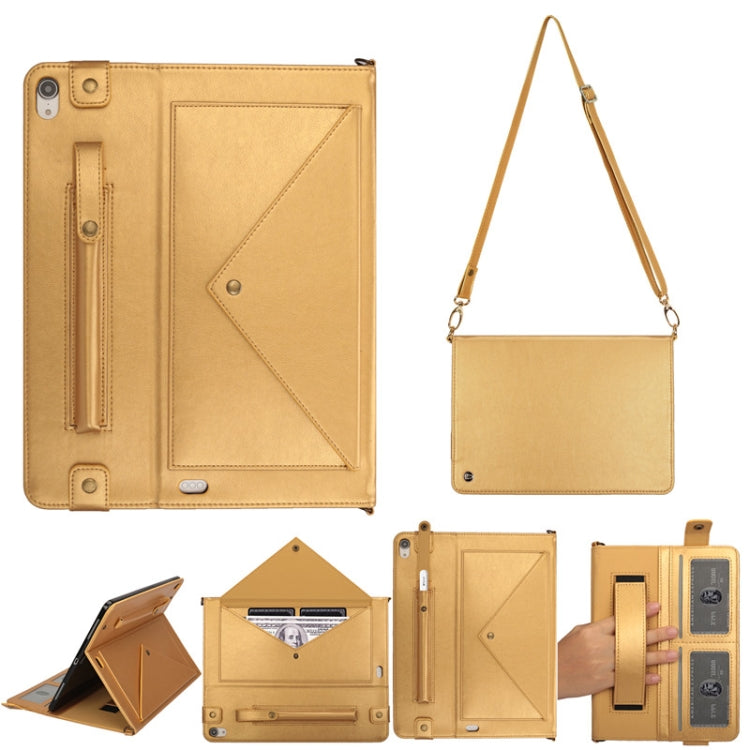 For iPad Pro 11 inch (2018) Envelope Horizontal Flip PU Leather Case with Card Slots & Pen Slots & Holder & Wallet & Photo Frame & Shoulder Strap